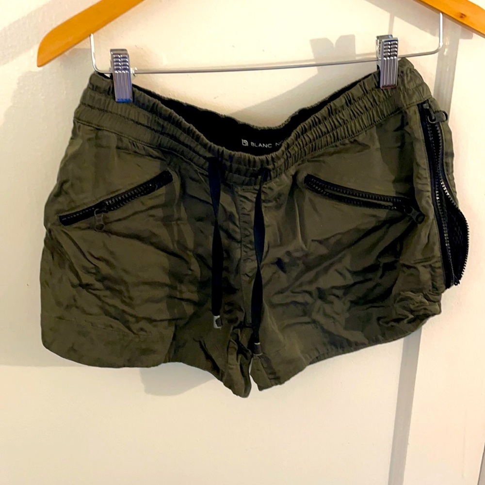 Blanc Noir Olive/Satin Shorts